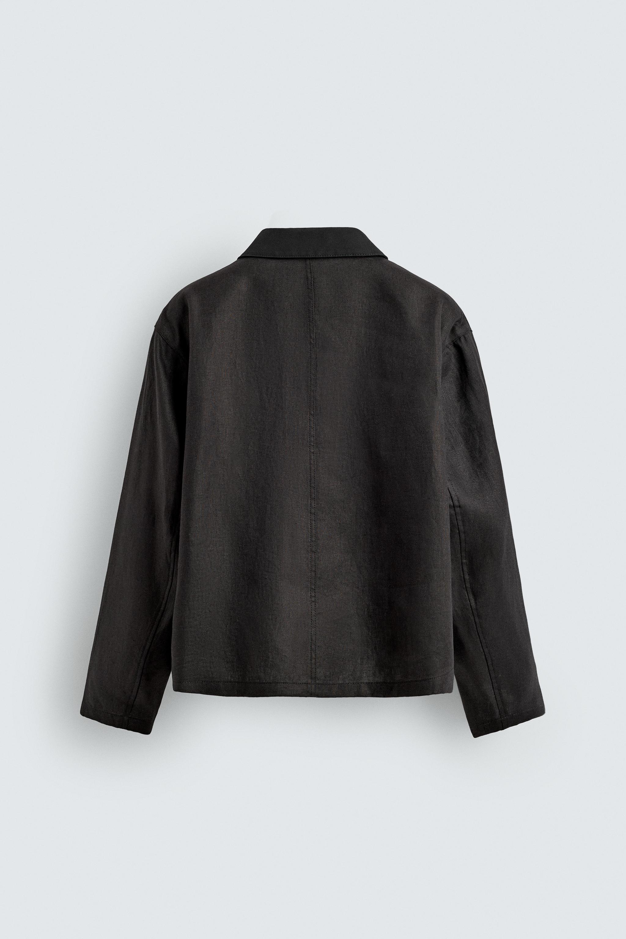 RELAXED FIT LINEN BLEND COTTON OVERSHIRT